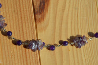 Load image into Gallery viewer, Halskette Perlen Stein Splitter Bündel lila amethyst

