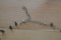 Load image into Gallery viewer, Halskette Perlen Stein Splitter Bündel Tigerauge braun
