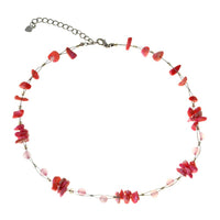 Load image into Gallery viewer, Halskette Rosenquarz Perlen Stein Splitter Bündel rosa
