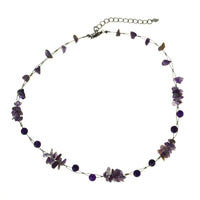 Load image into Gallery viewer, Halskette Perlen Stein Splitter Bündel lila amethyst
