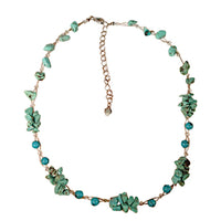 Load image into Gallery viewer, Halskette Perlen Stein Splitter Bündel Türkis 42-48cm
