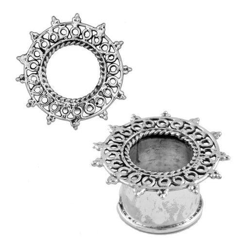 Silbertunnel Seil Kreise Spitzen Punkte 925 Sterling Silber Tunnel Plug Expander Ohrschmuck