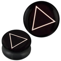 Load image into Gallery viewer, Plug Acryl weißes Dreieck hohl schwarz Piercing Ohrschmuck
