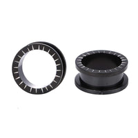 Load image into Gallery viewer, Chirurgenstahl Schraubplug Silberne Striche Plugrand Tunnel Plug Edelstahl dünn schwarz
