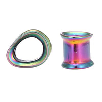 Load image into Gallery viewer, Chirurgenstahl Schraubplug Tunnel Triangle Regenbogen Farben konkav dreieckig
