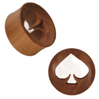 Load image into Gallery viewer, Holz Tunnel rotbraun Pik ausgestanzt konkav double flared
