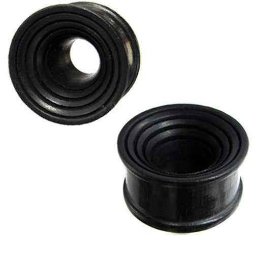 Tunnel schwarz Innenwölbung Rillen Eisenholz Holztunnel handgeschnitzt Tribal Plug Expander