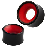 Load image into Gallery viewer, Tunnel Horn schwarz rot Resin glänzend double flared

