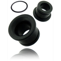 Load image into Gallery viewer, Holztunnel Eisenholz Gummiring schwarz single flared handgeschnitzt Tribal Holz Tunnel Plug

