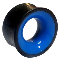 Cargar imagen en el visor de la galería, Flesh Plug Eisenholz Holz dunkel double flared blau Resin Inlay Ohr Piercing
