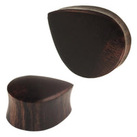 Cargar imagen en el visor de la galería, Plug Sonoholz Träne Tropfen Form dunkelbraun double flared Handarbeit
