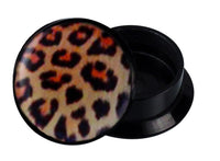 Load image into Gallery viewer, Schraub Plug Acryl Leo Muster beige braun Piercing Ohrschmuck
