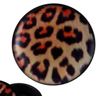 Load image into Gallery viewer, Schraub Plug Acryl Leo Muster beige braun Piercing Ohrschmuck
