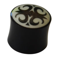 Cargar imagen en el visor de la galería, Flesh Plug Horn Auge Kreuz Bone Inlay double flared
