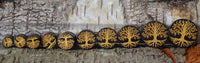 Load image into Gallery viewer, Holz Plug Baum des Lebens Yggdrasil gold double flared
