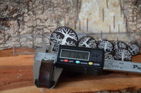 Load image into Gallery viewer, Holz Plug Baum des Lebens Yggdrasil silber double flared
