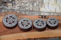 Load image into Gallery viewer, Holz Plug Auge Dreieck dreigeteilt silber double flared
