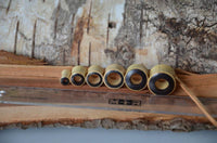 Load image into Gallery viewer, Holz Tunnel Krokodilholz Eisenholz Inlay hell schwarz
