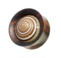 Cargar imagen en el visor de la galería, Holz Plug Sonnenuhrschnecke Muschel double flared
