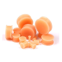 Cargar imagen en el visor de la galería, Flesh Plug Silikon ribbed hautfarben Hider Retainer
