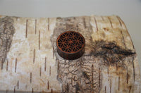 Cargar imagen en el visor de la galería, Plug Tunnel Holz filigran Blume des Lebens double flared
