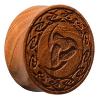 Cargar imagen en el visor de la galería, Holz Teakholz Plug Odins Horn Knotenrand double flared
