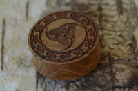 Cargar imagen en el visor de la galería, Holz Teakholz Plug Odins Horn Knotenrand double flared
