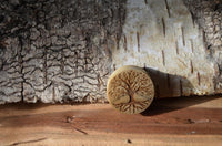Cargar imagen en el visor de la galería, Krokodil Holz Plug Baum des Lebens hell double flared

