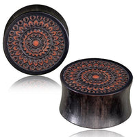 Cargar imagen en el visor de la galería, Eisenholz Rosenholz Flesh Plug balinesisches Mandala
