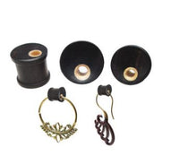 Load image into Gallery viewer, Tunnel Plug Loch dunkel hell handmade Holz Eisenholz
