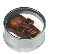 Cargar imagen en el visor de la galería, Plug Tunnel silbern Edelstahl kupferfarben Metall Skull Acryl transparent Piercing
