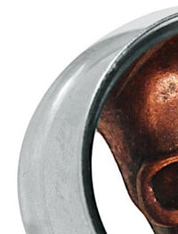 Cargar imagen en el visor de la galería, Plug Tunnel silbern Edelstahl kupferfarben Metall Skull Acryl transparent Piercing
