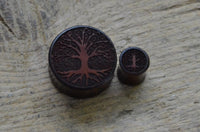 Cargar imagen en el visor de la galería, Flesh Plug Holz Sonoholz Baum des Lebens double flared
