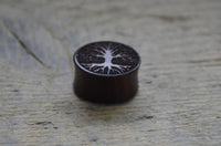 Cargar imagen en el visor de la galería, Flesh Plug Holz Sonoholz Baum des Lebens double flared
