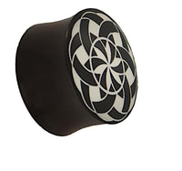 Load image into Gallery viewer, Plug Horn weiße Gravur schwarz Sternmuster Bänder Blende
