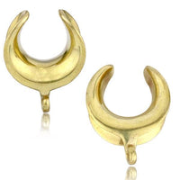 Cargar imagen en el visor de la galería, Saddle Plug Messing antik gold Sichel Hook für Anhänger
