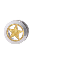 Load image into Gallery viewer, Schraubplug Tunnel Edelstahl Inlay Stern Gold Glitzer
