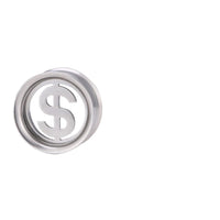 Load image into Gallery viewer, Tunnel Schraubplug Edelstahl dünn silber Dollar Zeichen
