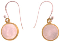 Cargar imagen en el visor de la galería, Silberohrringe vergoldet rund Stein Mondstein weiß Ohrringe 925 Sterling Silber
