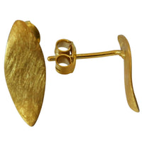 Load image into Gallery viewer, Ohrstecker vergoldet 925 Silber Mandel gewellt
