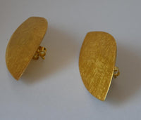 Load image into Gallery viewer, Ohrstecker vergoldet 925 Silber Blatt 33mm
