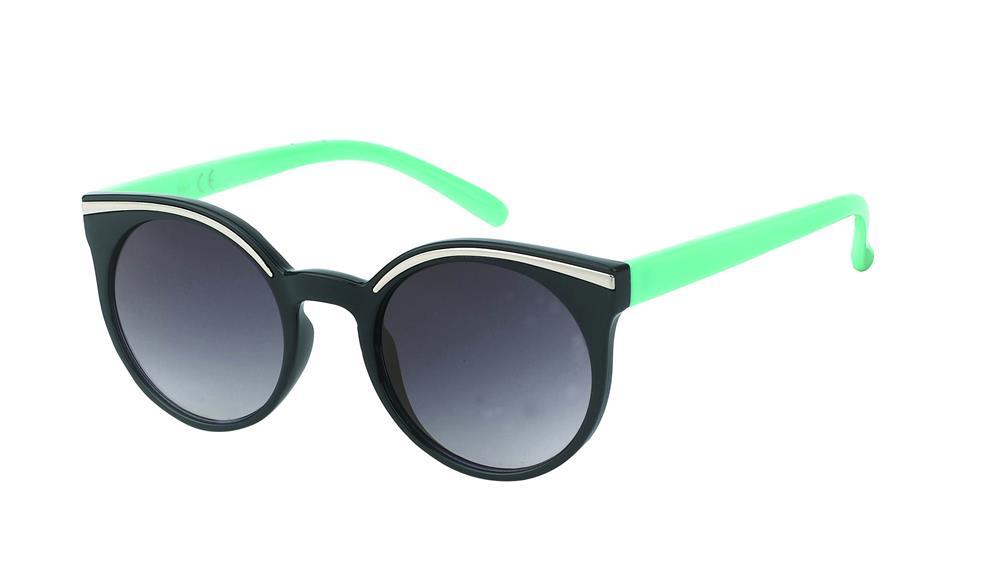 Sonnenbrille Damen rund Cat Eye Vintage Zierstreifen Glamour Brille 400UV getönt John Lennon