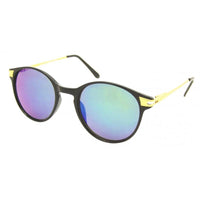 Load image into Gallery viewer, Experience vintage style with the Sonnenbrille rund Vintage Panto 400UV, featuring gold metal temples, reflective blue-green-purple lenses, and classic John Lennon flair. Enjoy UV 400 protection for your eyes.
