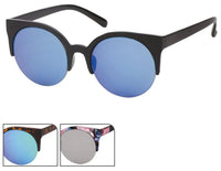 Cargar imagen en el visor de la galería, Sonnenbrille CatEye 400 UV Round unten frameless Blumen verspiegelt
