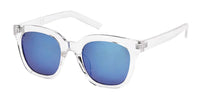 Load image into Gallery viewer, Sonnenbrille Cat Eye 400 UV klar getigert blau silbern verspiegelt
