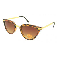 Load image into Gallery viewer, Sonnenbrille Damen Vintage getönt 400UV Cat Eye golden Metall getigert
