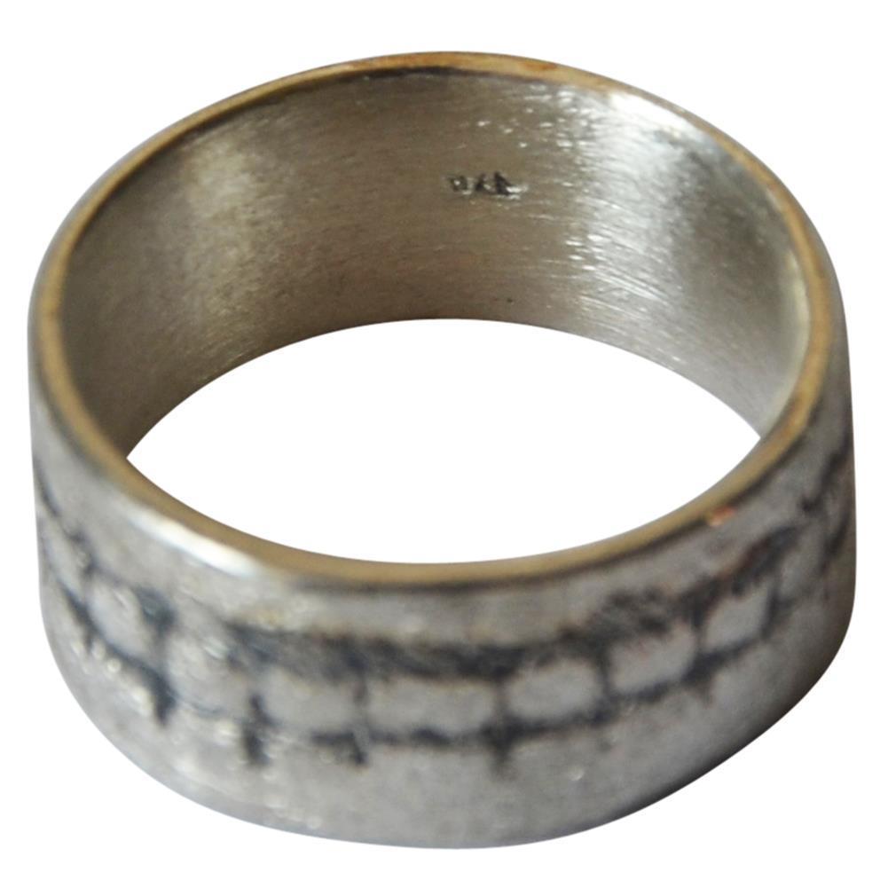 Silberring 925 Sterlingsilber Bandring Gitter 9mm