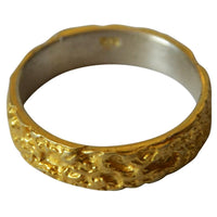 Cargar imagen en el visor de la galería, Silberring vergoldet 925 Sterlingsilber Bandring Krater
