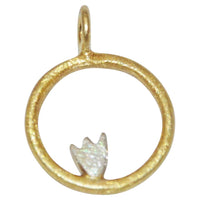 Load image into Gallery viewer, Anhänger 925 Sterling Silber vergoldet Tulpe Kreis
