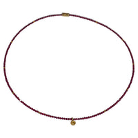 Load image into Gallery viewer, Halskette Granat 925 Sterling Silber vergoldet 43cm Herz
